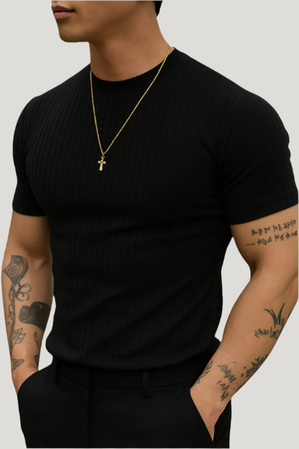 Ribbed Short Sleeve T-Shirt