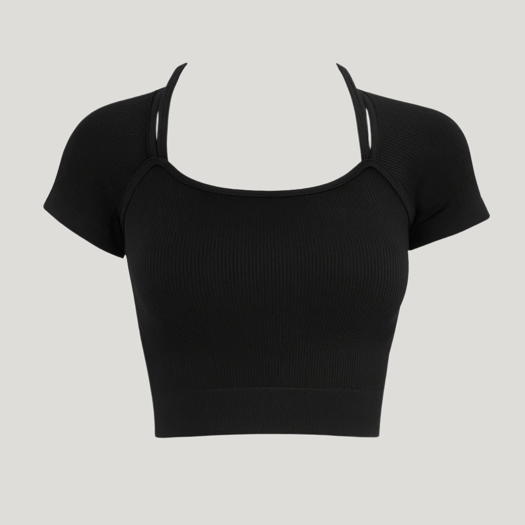 Ribbed Short Sleeve Sportswear Top